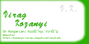virag kozanyi business card